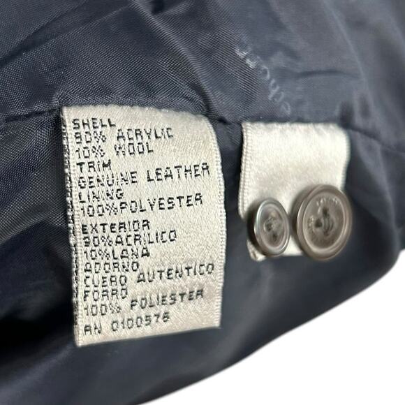 Firethorn Vintage Plaid Wool Blend Button Down Leather Trim Flannel Mens Medium - Picture 3 of 7